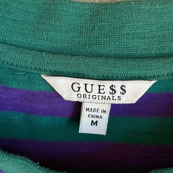Asap rocky guess tee “goblin” purple and green stripe - Picture 2 of 4